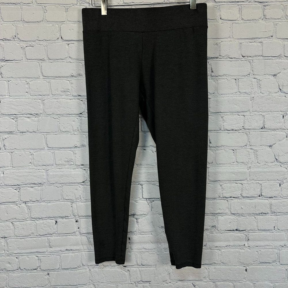 LOFT Outlet Women's Mid-Rise Elasticized Waist Legging, Size Medium,‎ Dark Gray